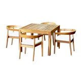 Bali Teak Outdoor 5-Piece Square Dining Table with Cushions Model PJO-3601-NAT-5DA-CUSH by Panama Jack