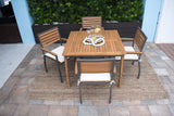 Boca Grande Outdoor 5-Piece Square Dining Set Model PJO-3201-GRY-5DA-CUSH by Panama Jack