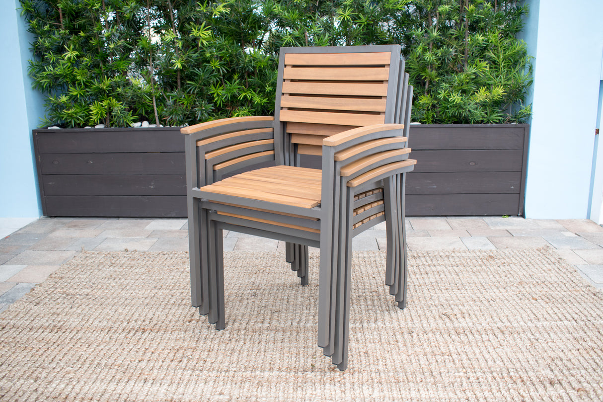 Boca Grande Outdoor Stackable Dining Armchairs (Set of 2) Model PJO-3201-GRY-AC-SET2 by Panama Jack