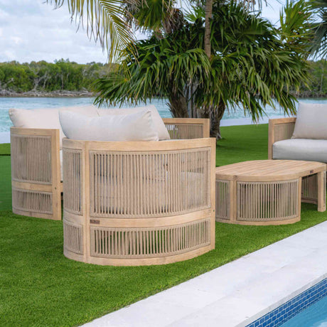 Cabo Outdoor 4-Piece Loveseat Seating Set Model PJO-4401-NAT-4PL by Panama Jack