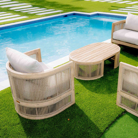 Cabo Outdoor 4-Piece Loveseat Seating Set Model PJO-4401-NAT-4PL by Panama Jack