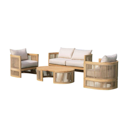 Cabo Outdoor 4-Piece Loveseat Seating Set Model PJO-4401-NAT-4PL by Panama Jack