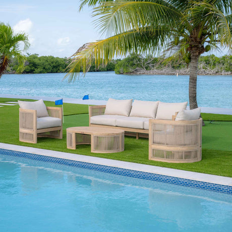 Cabo Outdoor 4-Piece Sofa Seating Set Model PJO-4401-NAT-4PS by Panama Jack