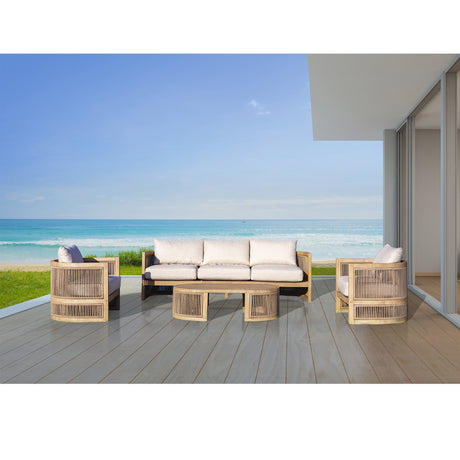 Cabo Outdoor 4-Piece Sofa Seating Set Model PJO-4401-NAT-4PS by Panama Jack