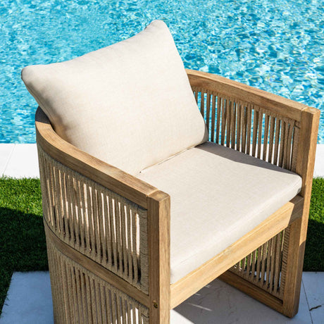 Cabo Outdoor 7-Piece Barrel Rectangular Dining Set Model PJO-4401-NAT-7DB by Panama Jack