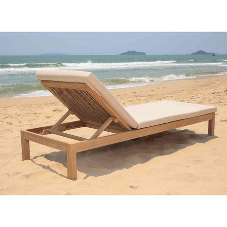 Cabo Outdoor Chaise Lounge with Cushion Model PJO-4401-NAT-CL by Panama Jack