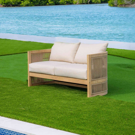Cabo Outdoor Loveseat with Cushions Model PJO-4401-NAT-LS by Panama Jack