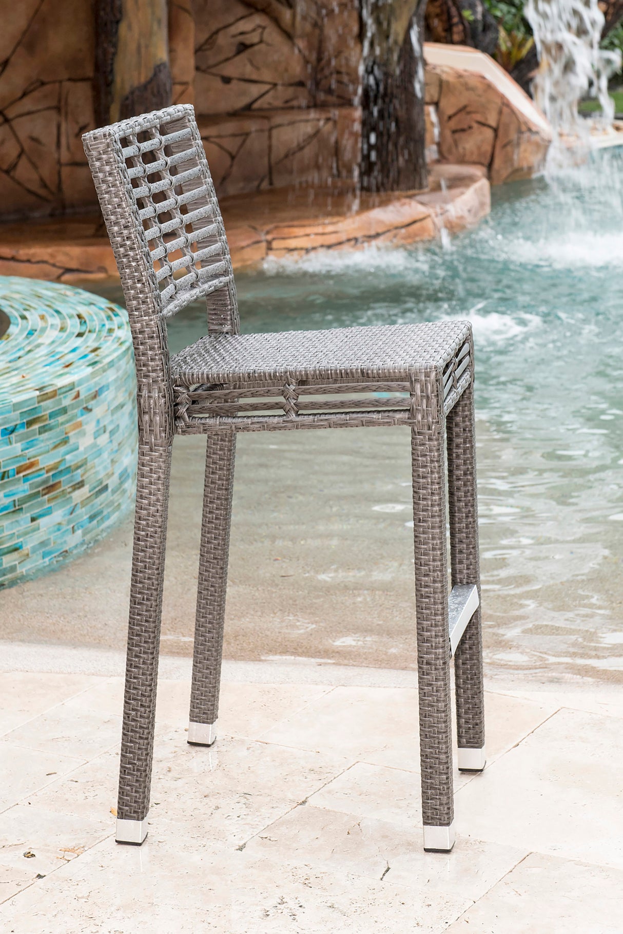 Graphite Outdoor Set of 2 Stackable Barstools Model PJO-1601-GRY-BS-SET2 by Panama Jack