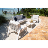 Mykonos Outdoor 4-Piece Seating Set Model PJO-2401-WHT-4PS-GL by Panama Jack