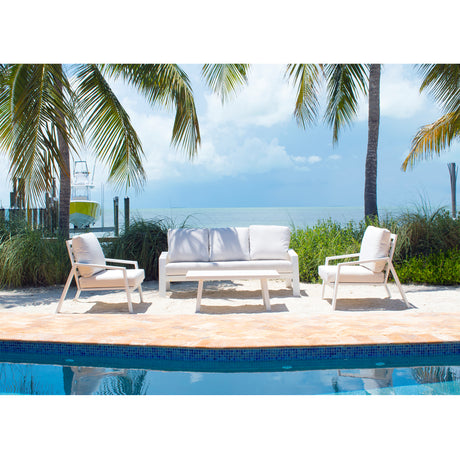 Mykonos Outdoor 4-Piece Seating Set Model PJO-2401-WHT-4PS-GL by Panama Jack