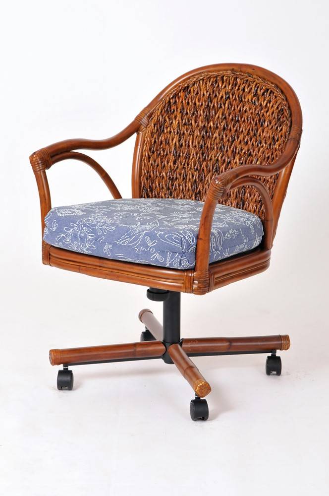 Panama Rattan Swivel Barstool Model PAN-101-30 in Antique Honey Stain by Alexcander and Sheriden