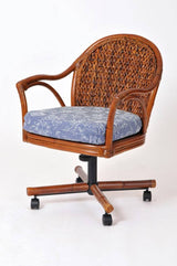 Panama Rattan Swivel Barstool Model PAN-101-30 in Antique Honey Stain by Alexcander and Sheriden