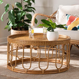 Oxford Bohemian Light Honey Rattan Coffee Table by Wicker Fair