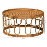 Oxford Bohemian Light Honey Rattan Coffee Table by Wicker Fair