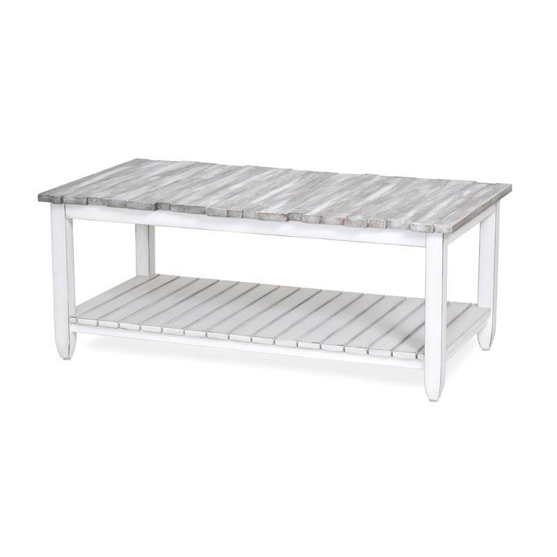 Picket Fence Coastal Distressed Grey 3 Pc Living Room Table Set By Seawinds Trading