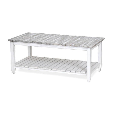 Picket Fence Coastal Distressed Grey 3 Pc Living Room Table Set By Seawinds Trading