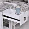 Picket Fence Rustic Distressed Grey White Chairside Table Model B78205-GREY/BLANC By Seawinds Trading