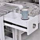 Picket Fence Rustic Distressed Grey White Chairside Table Model B78205-GREY/BLANC By Seawinds Trading