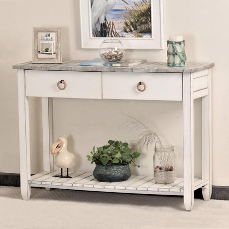 Picket Fence Coastal Distressed Grey 3 Pc Living Room Table Set By Seawinds Trading