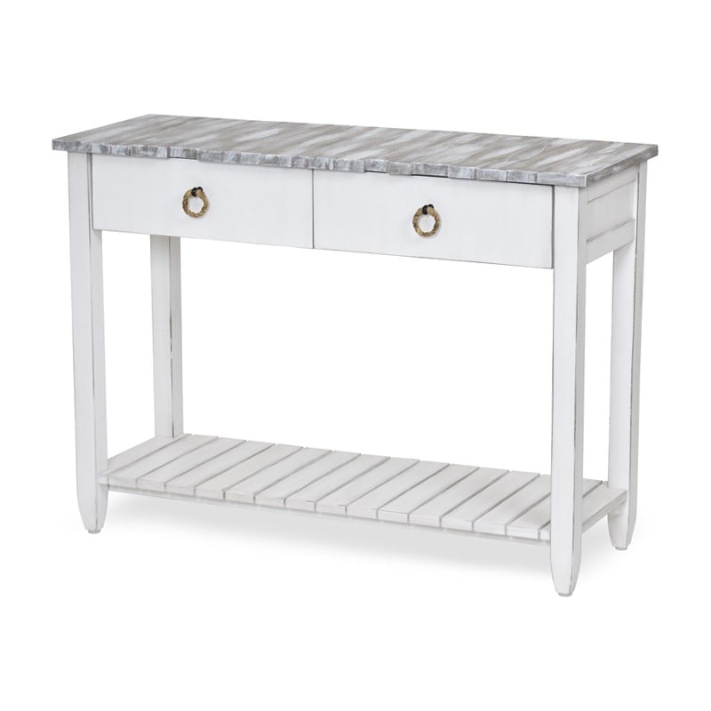 Picket Fence Coastal Distressed Grey 3 Pc Living Room Table Set By Seawinds Trading