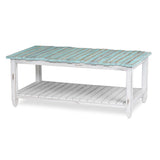 Picket Fence Coastal Distressed Bleu 3 Pc Living Room Table Set By Seawinds Trading