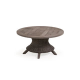 Pine Island Outdoor Wicker 3 Piece 42" Round Dining Set in Peppercorn Model Pine-Island-PPCVWN-3PC-Bistro-Dining ‚Äì Choice of Cushions Made in the USA