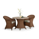 Pine Island Outdoor Wicker 3 Piece 42" Round Dining Set in Nutmeg Model Pine-Island-NTMWTK-3PC-Bistro-Dining ‚Äì Choice of Cushions Made in the USA