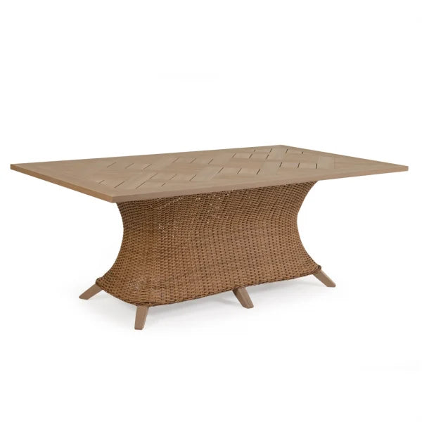Pine Island Outdoor Wicker 7 Piece Rectangle Dining Set in Nutmeg Model Pine-Island-NTMWTK-7PC-Dining ‚Äì Choice of Cushions Made in the USA