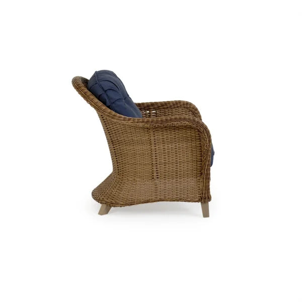 Pine Island Outdoor Wicker Club Chair in Nutmeg Model 651701NTMWTK ‚Äì Choice of Cushions Made in the USA