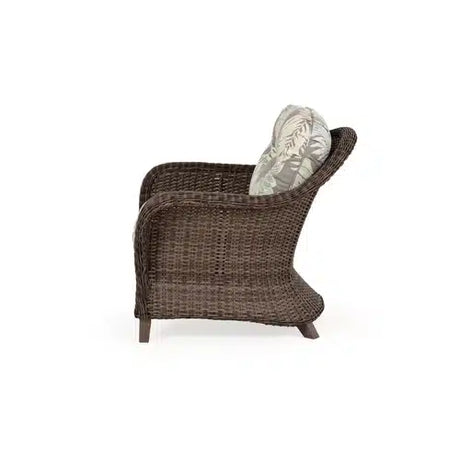 Pine Island Outdoor Wicker Club Chair in Peppercorn Model 651701PPCVWN ‚Äì Choice of Cushions Made in the USA