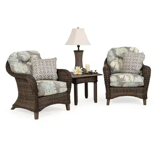Pine Island Outdoor Wicker Club Chair in Peppercorn Model 651701PPCVWN ‚Äì Choice of Cushions Made in the USA