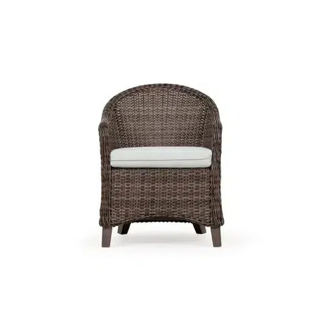 Pine Island Outdoor Wicker Dining Chair in Peppercorn Model 651710PPCVWN ‚Äì Choice of Cushions Made in the USA