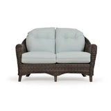 Pine Island Outdoor Wicker Loveseat in Peppercorn Model 651702PPCVWN ‚Äì Choice of Cushions Made in the USA