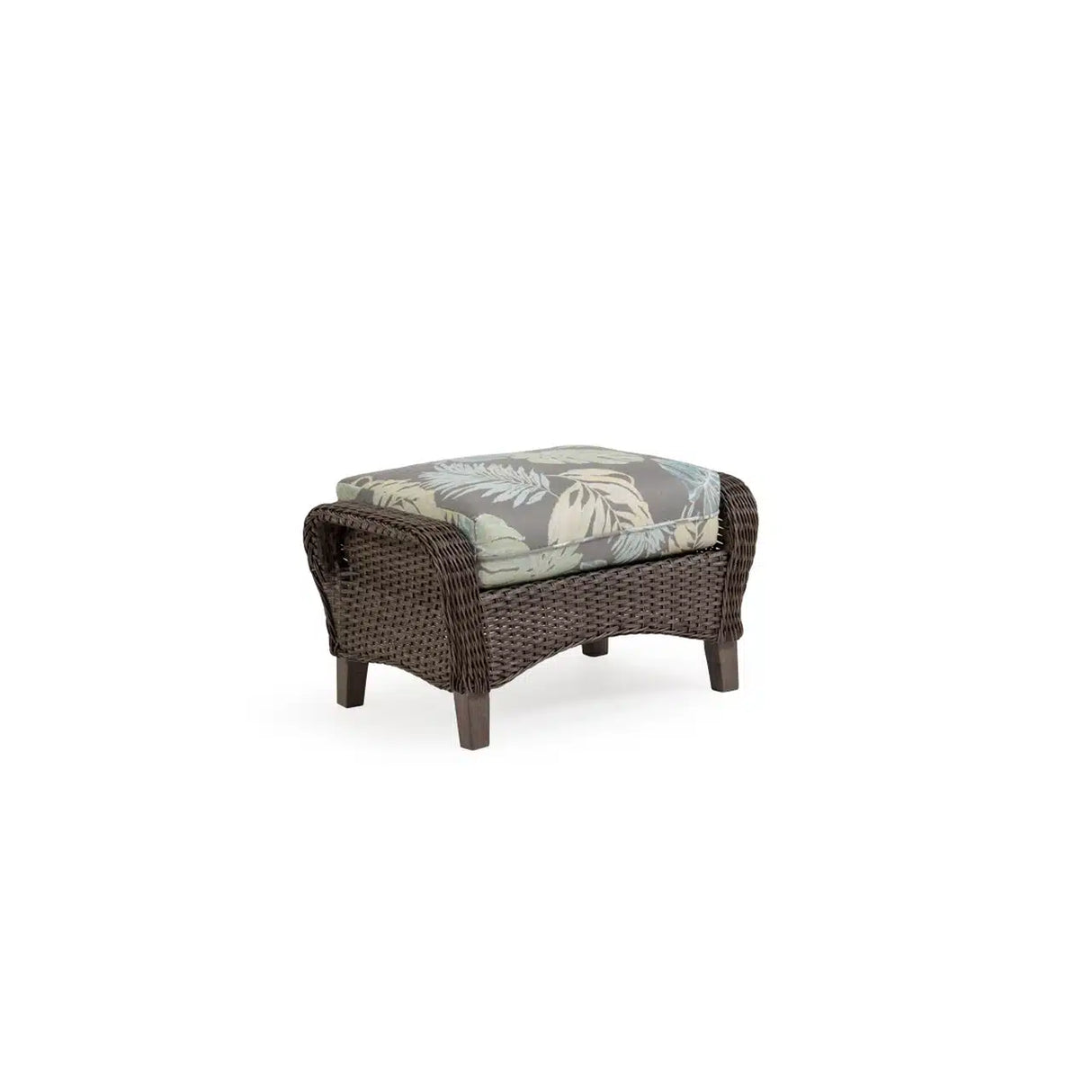 Pine Island Outdoor Wicker Ottoman in Peppercorn Model 651708PPCVWN