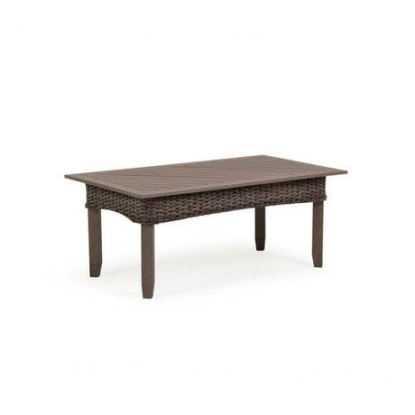 Pine Island Outdoor Wicker Rectangle Cocktail Table in Peppercorn Model 651729PPCVWN