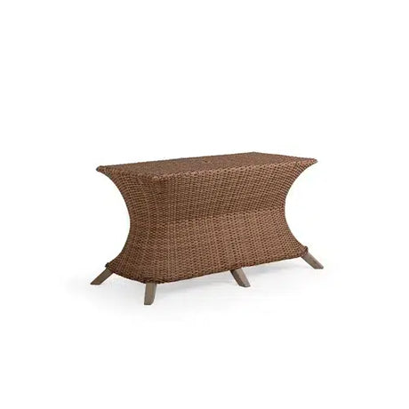 Pine Island Outdoor Wicker 42" x 75" Rectangle Dining Table in Nutmeg Model 65174601194072TWTK