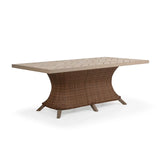 Pine Island Outdoor Wicker 42" x 75" Rectangle Dining Table in Nutmeg Model 65174601194072TWTK