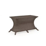 Pine Island Outdoor Wicker 42" x 75" Rectangle Dining Table in Peppercorn Model 65174601194072TPPCVWN