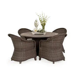 Pine Island Outdoor Wicker 48" Round Dining Table in Peppercorn Model 651750011948TPPCVWN