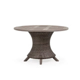 Pine Island Outdoor Wicker 48" Round Dining Table in Peppercorn Model 651750011948TPPCVWN