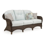 Pine Island Outdoor Wicker Sofa in Peppercorn Model 651703PPCVWN ‚Äì Choice of Cushions Made in the USA