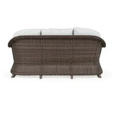 Pine Island Outdoor Wicker Sofa in Peppercorn Model 651703PPCVWN ‚Äì Choice of Cushions Made in the USA