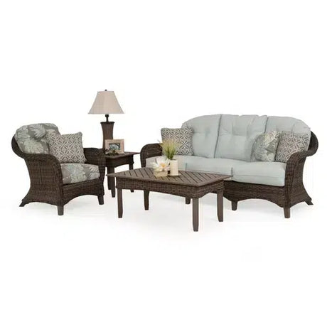 Pine Island Outdoor Wicker Sofa in Peppercorn Model 651703PPCVWN ‚Äì Choice of Cushions Made in the USA