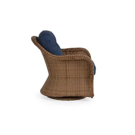 Pine Island Outdoor Wicker Swivel Glider Chair in Nutmeg Model 651707NTMWTK ‚Äì Choice of Cushions Made in the USA