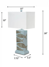 Pompano Table Lamp Set of 2 Model LUX-2060-BLUE/NAT By Lux Lighting