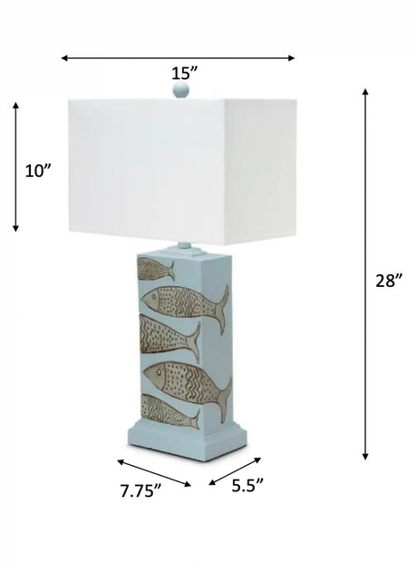 Pompano Table Lamp Set of 2 Model LUX-2060-BLUE/NAT By Lux Lighting