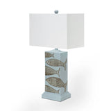 Pompano Table Lamp Set of 2 Model LUX-2060-BLUE/NAT By Lux Lighting
