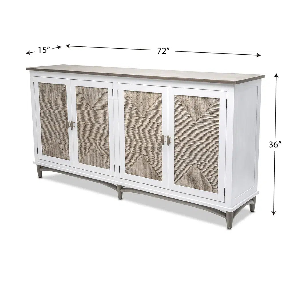 Port Royale 4-Door Credenza Model B60115-SDW By Seawinds Trading