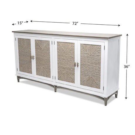 Port Royale 4-Door Credenza Model B60115-SDW By Seawinds Trading