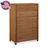 Summer Retreat Wicker and Rattan 7 Drawer Upright Chest Model 818-036 by Braxton Culler